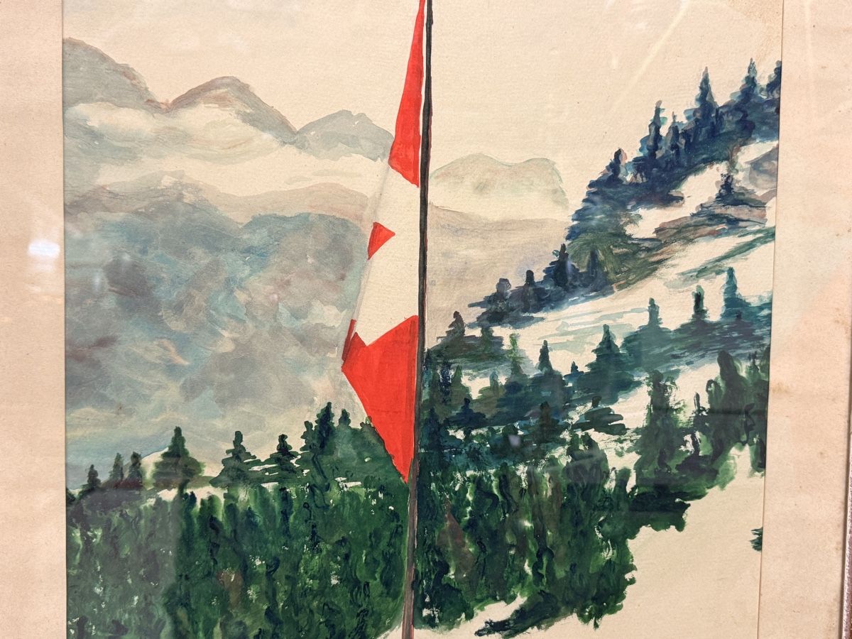 Gemälde: Winterliches Schweizer Bergpanorama Aquarell Gemälde – Gebraucht aus schaffhausen von VintAntik_1980 4