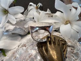 Ring Silber glanz u diamantiert Art Deco Design G: 58 massiv