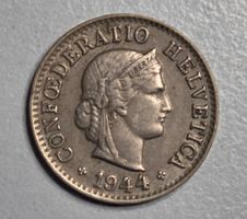 5 Rappen Münze, Schweiz, Jahrgang 1944