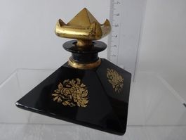 BLACK GILDED PARFUM FLACON *HATTIE CARNEGIE* 1925 DEPINOIX