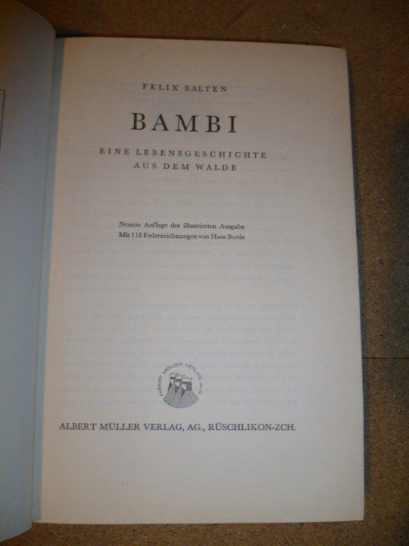 Libri: Felix Salten - Bambi – Usato da Zürich venduto da rudirentier 2
