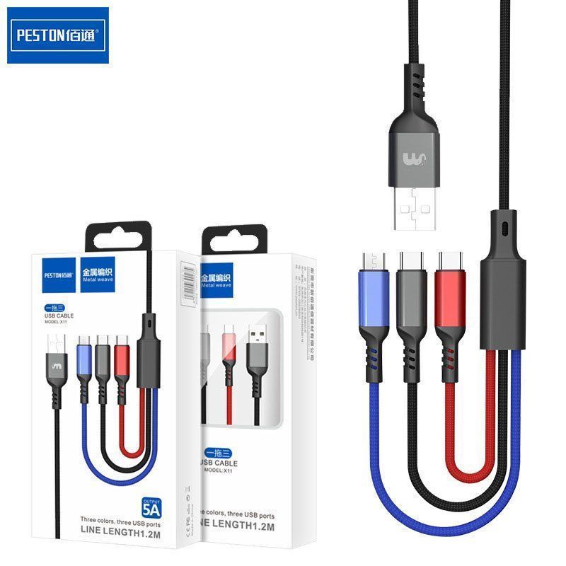 Caricabatterie: Câble résistant 3en1 lightning type C microusb – Nuovo e nell'imballaggio originale da Morges venduto da DigiAC