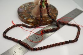 Obsidian Rot Schwarz  Donuts  4mm  Strang   TOPSTONE