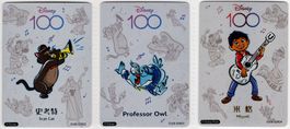 3 seltene japanische Disney 100 Spezialeffekt Karten