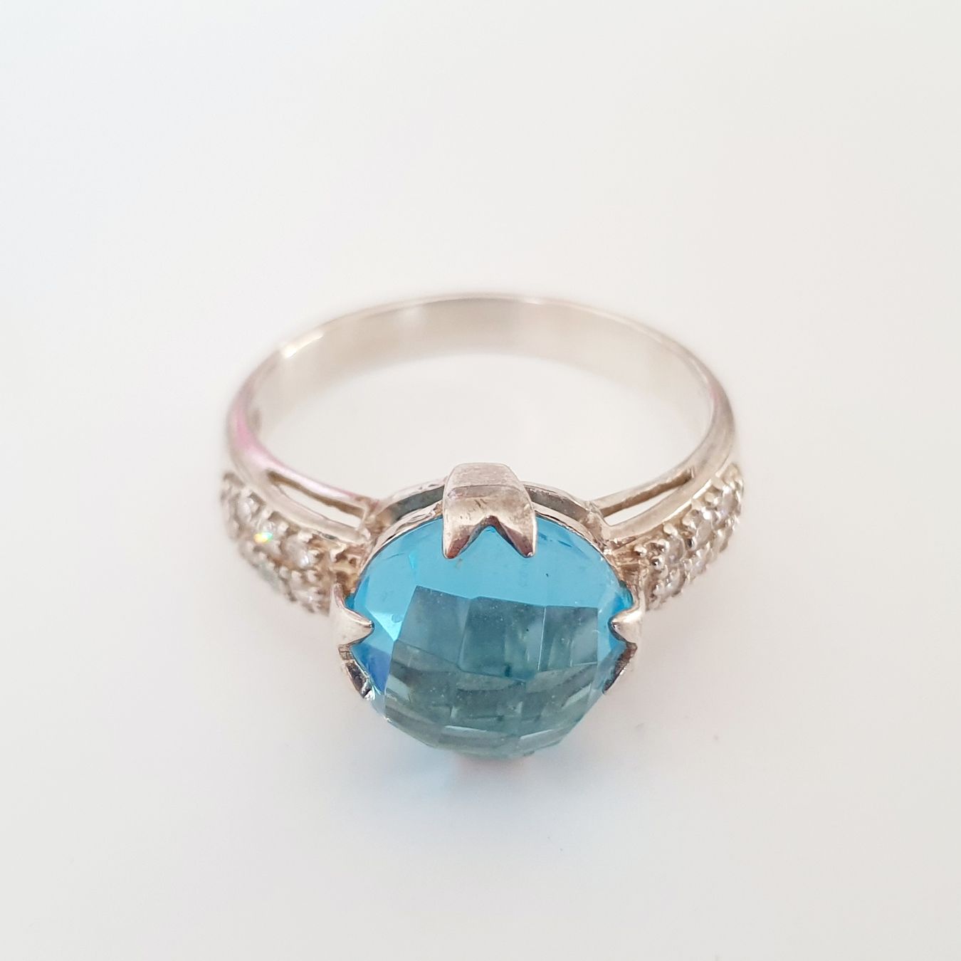 Anelli: Silber Ring 925 mit blauem Stein, Gr 22,3 mm – Usato da Kreuzlingen venduto da Wunderkiste123 2