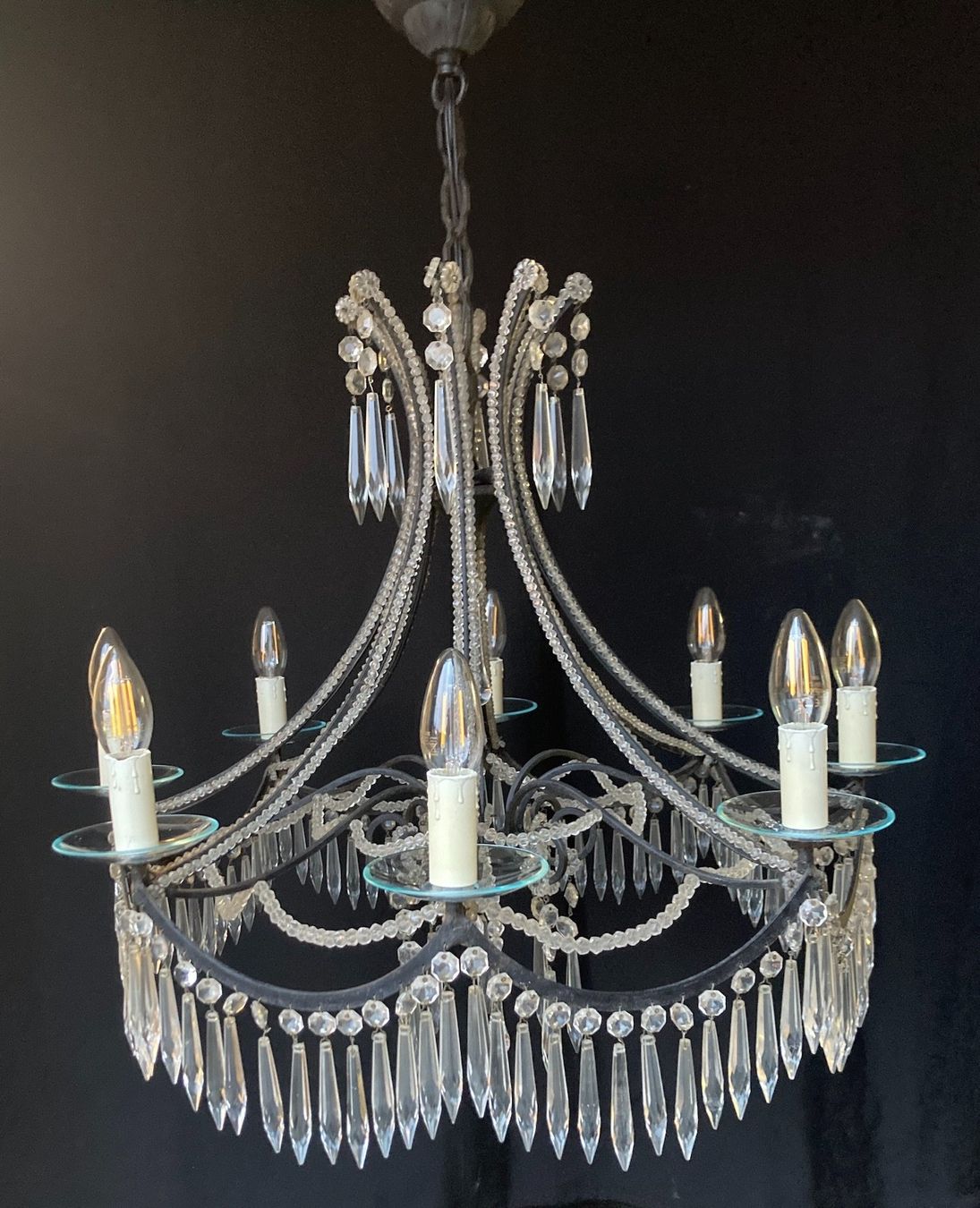 Lampadari & plafoniere: Fantastischer antiker Kronleuchter, Kristallleuchter – Usato da Rumlikon venduto da Ambiente_Brocante