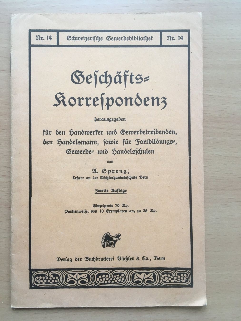 Bücher: Geschäftskorrespondenz - A. Spreng (1926) – Gebraucht aus Grenchen von Kogi7