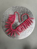 Extravagante Statement-Kette, Holz, pink