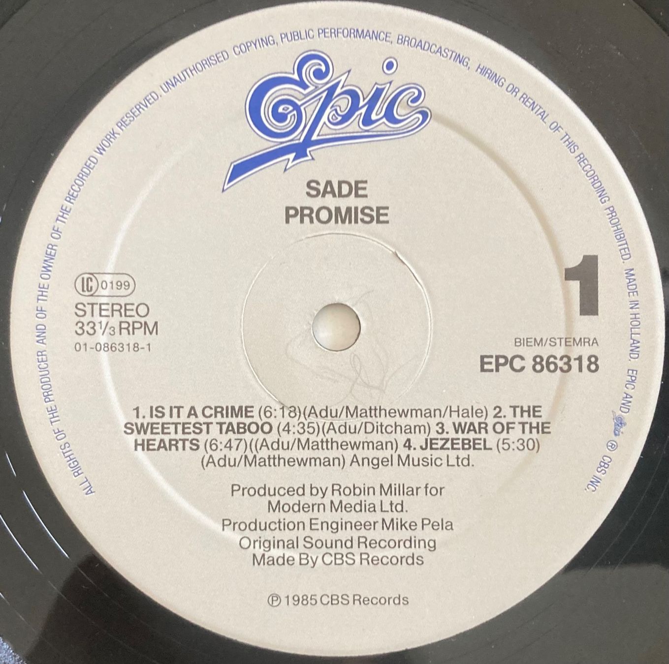 Vinyles: SADE - PROMISE – D'occasion à Poliez-Pittet par Newtown-Records 2