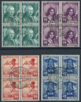 1938 - Pro Juventute - Viererblock - Ersttag Stempel ET