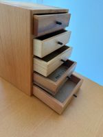 Miniatur Tisch/Pult Kommode, 22,5x15cm, 5 Laden, Holz