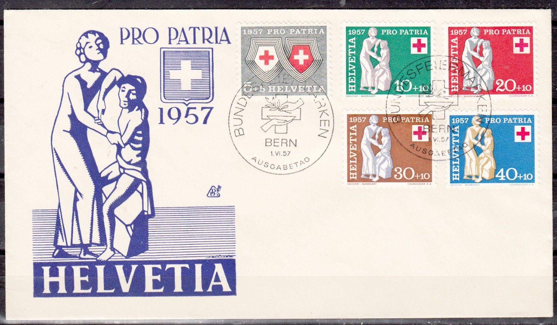 Tutti i francobolli: Brief FDC Pro-Patria 1957 Schweiz – Usato da Herrliberg venduto da Lfrifda