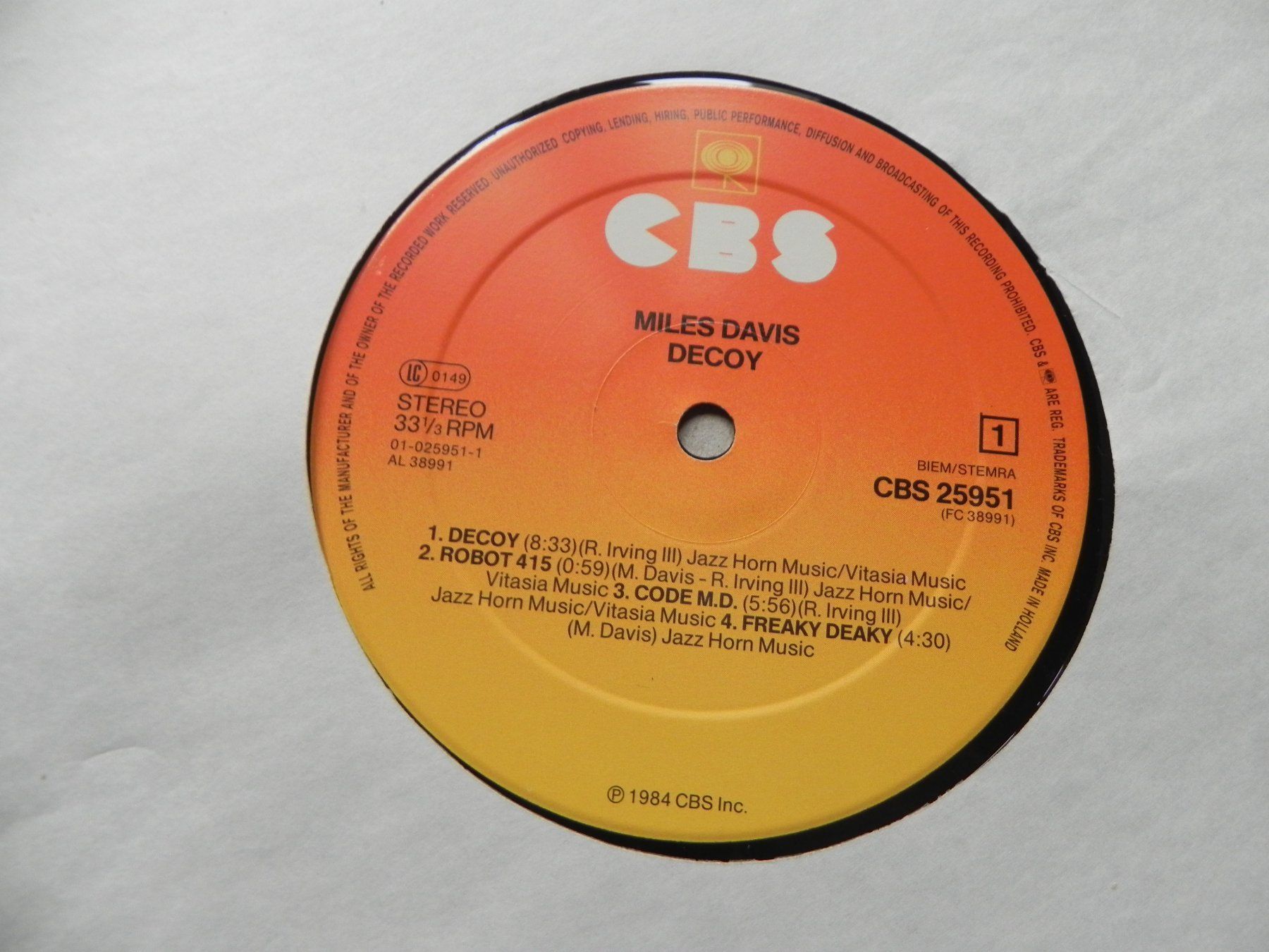 Dischi in vinile: LP USA Jazz Trompeter Miles Davis 1984 Decoy – Usato da Siebnen venduto da krimsie 5