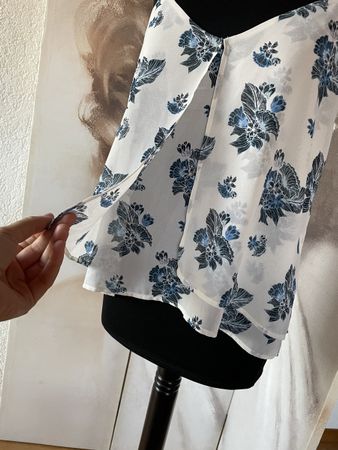 Blumentop – Gr. 38 – Lagenlook & florales Design  Luftig