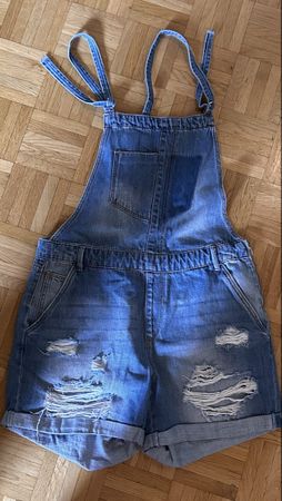 Denim Short Overalls for Summer - Ripped Distressed Style!