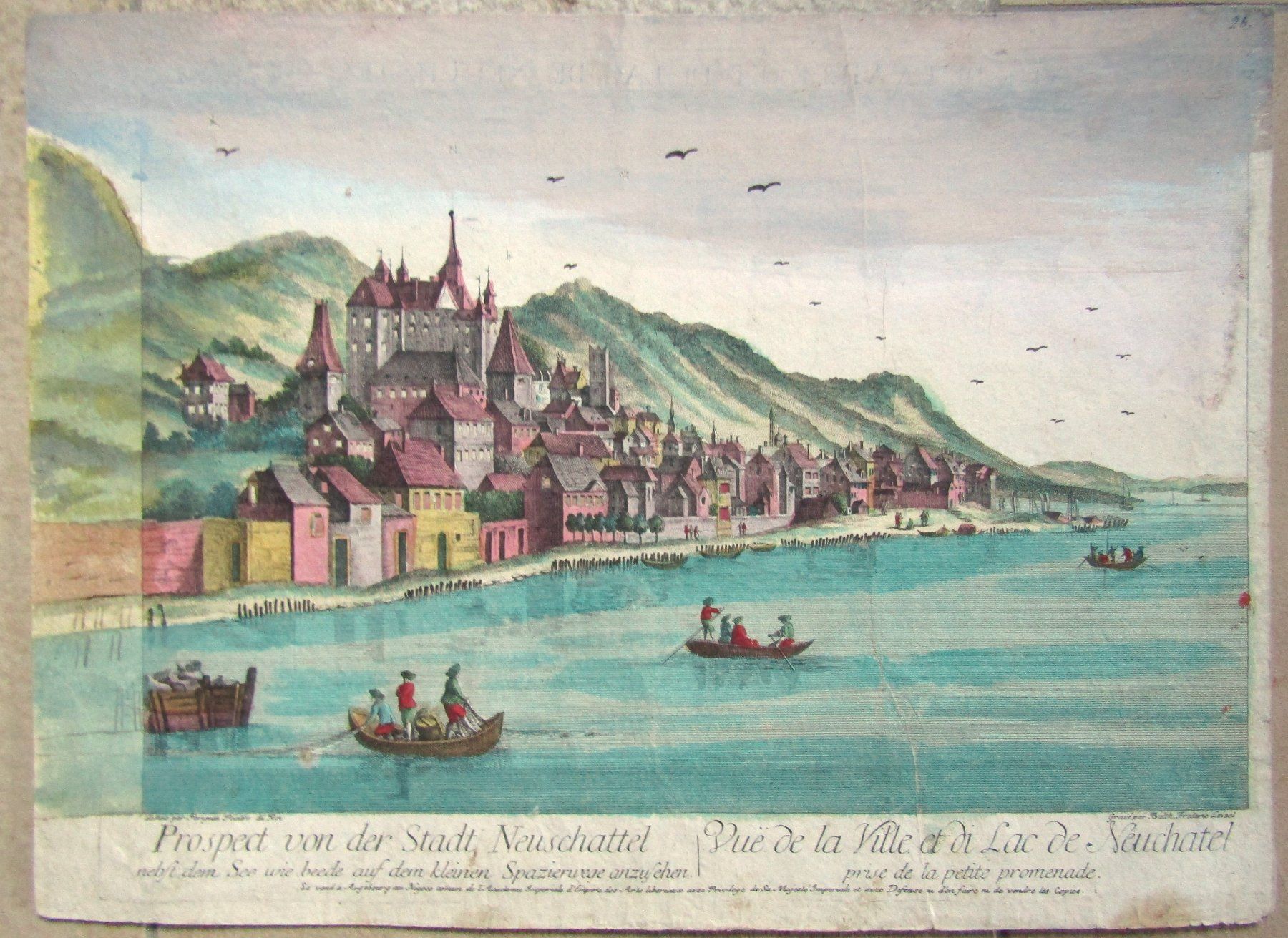 Stiche: Neuchâtel Guckkastenbild um 1780 – Gebraucht aus Rafz von Helvet32 1