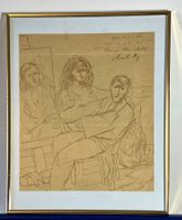 Charles Hug Zeichnung Original mit Widmung Weihnachtswünsche