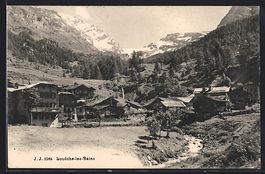 Loueche-les-Bains, Ortsansicht mit Bach 