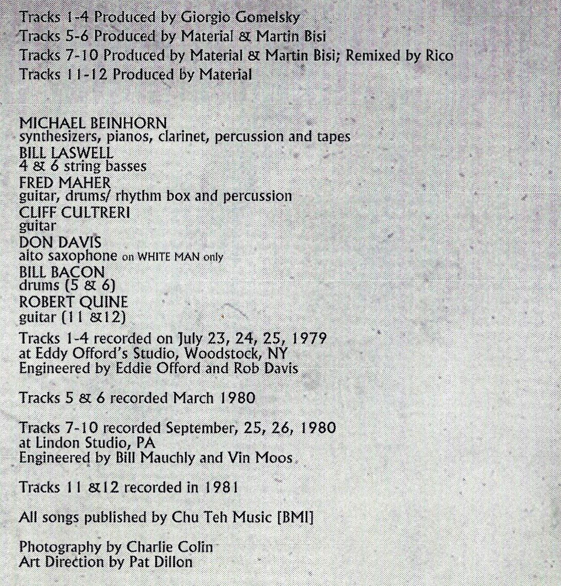 CD: Material TEMPORARY MUSIC 1979-81 Bill Laswell Fred Maher CD – Usato da Kandergrund venduto da Sososo 4
