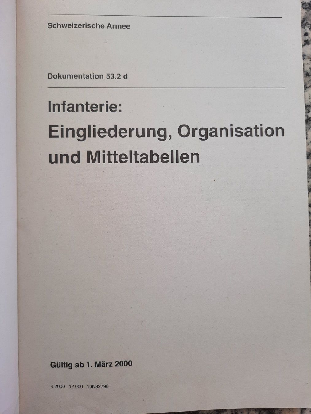 Libri: Infanterie: Eingliederung, Organisation und Mitteltabellen – Usato da Ruswil venduto da Sammlergeist 1