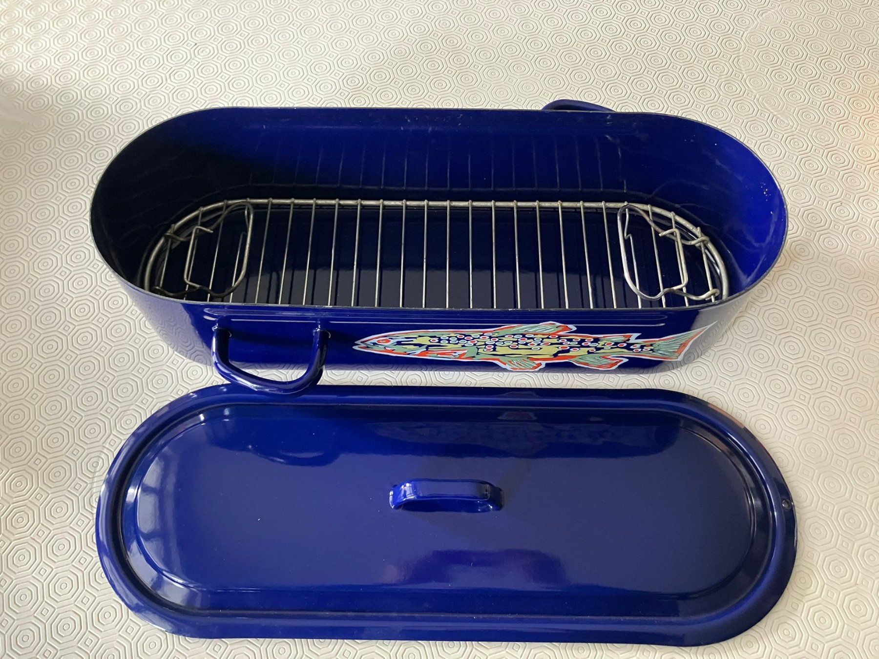Pentole: Casseruola blu Nahrath per pesce e asparagi – Usato da Melano venduto da H-Sara 2