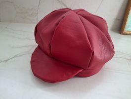 Rote Ledercap, neuwertig,