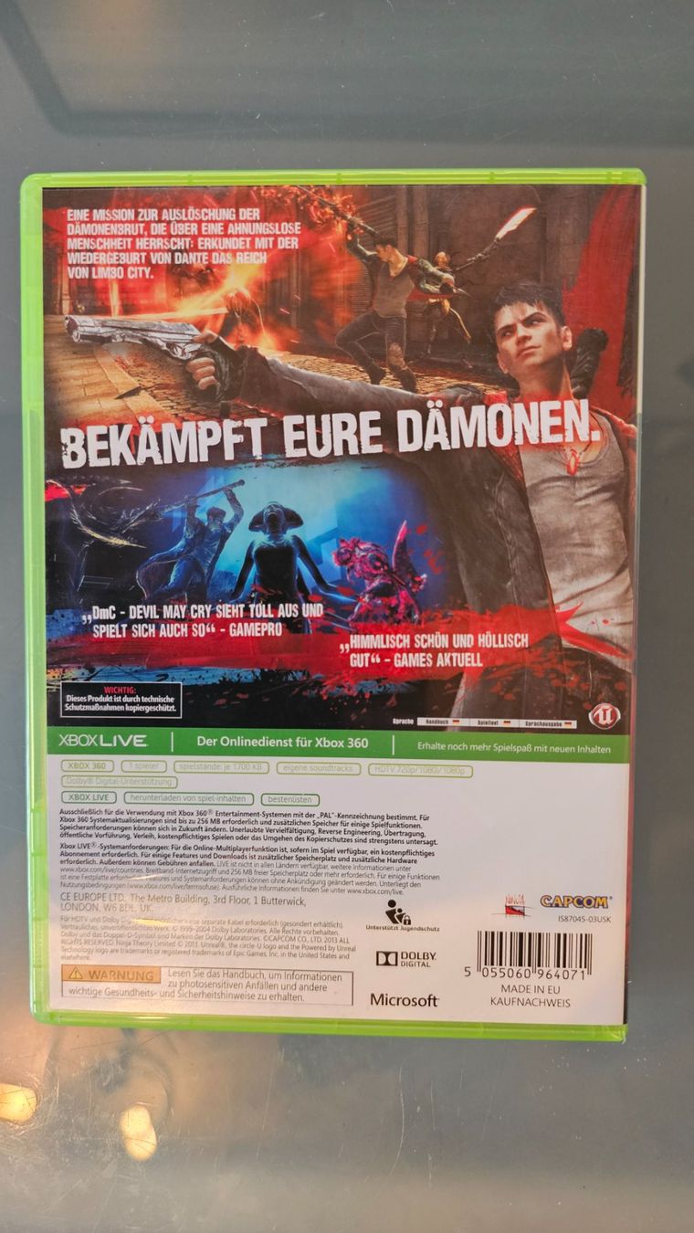 Spiele: DMC - Devil May Cry für Xbox 360, Top Zustand! – Gebraucht aus Koppigen von Kellerfundsachen 2