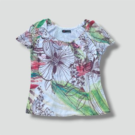Sym floral y2k womens summer top t-shirt damen