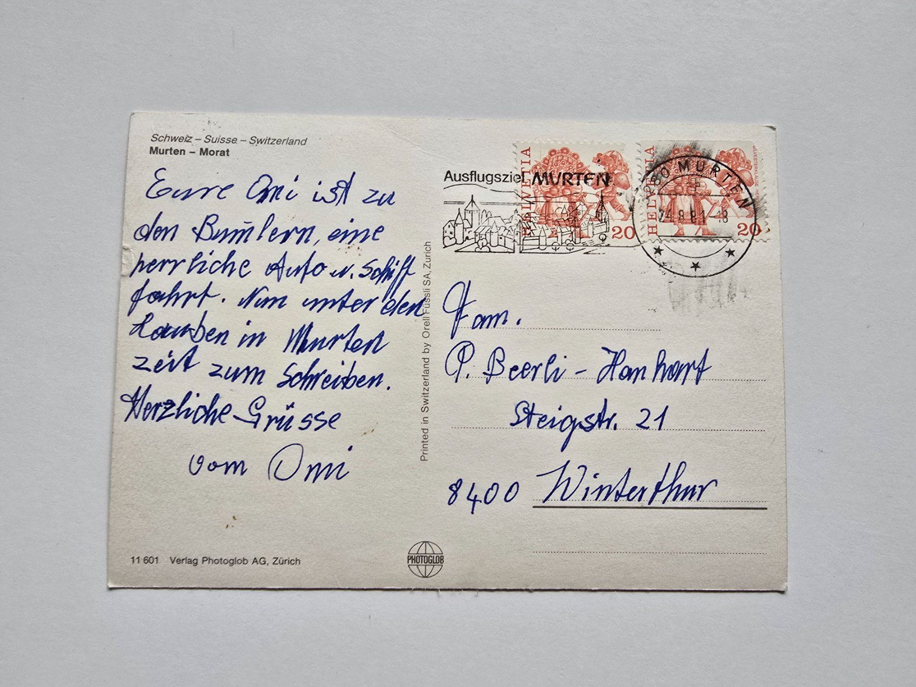 Cartoline postali: AK Murten – Usato da Dättlikon venduto da Wundertuete_ 1
