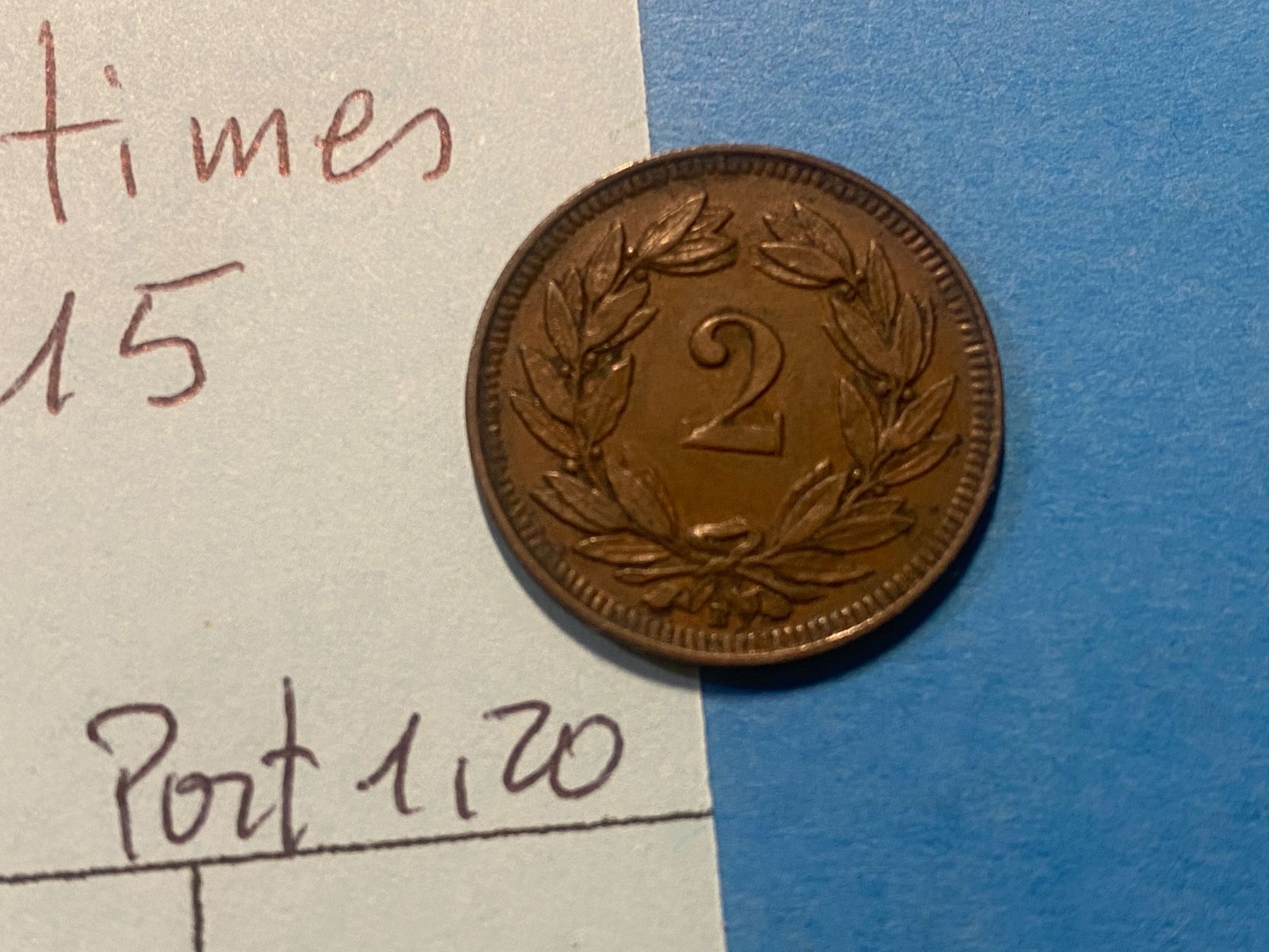 Tutti le monete: SUISSE . 2 CENTIMES 1915 – Usato da genève venduto da GEnumist 2