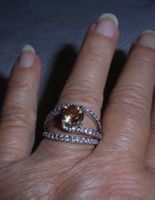 Echtschmuck: Silberring 925er Champagner-Quarz 18/56