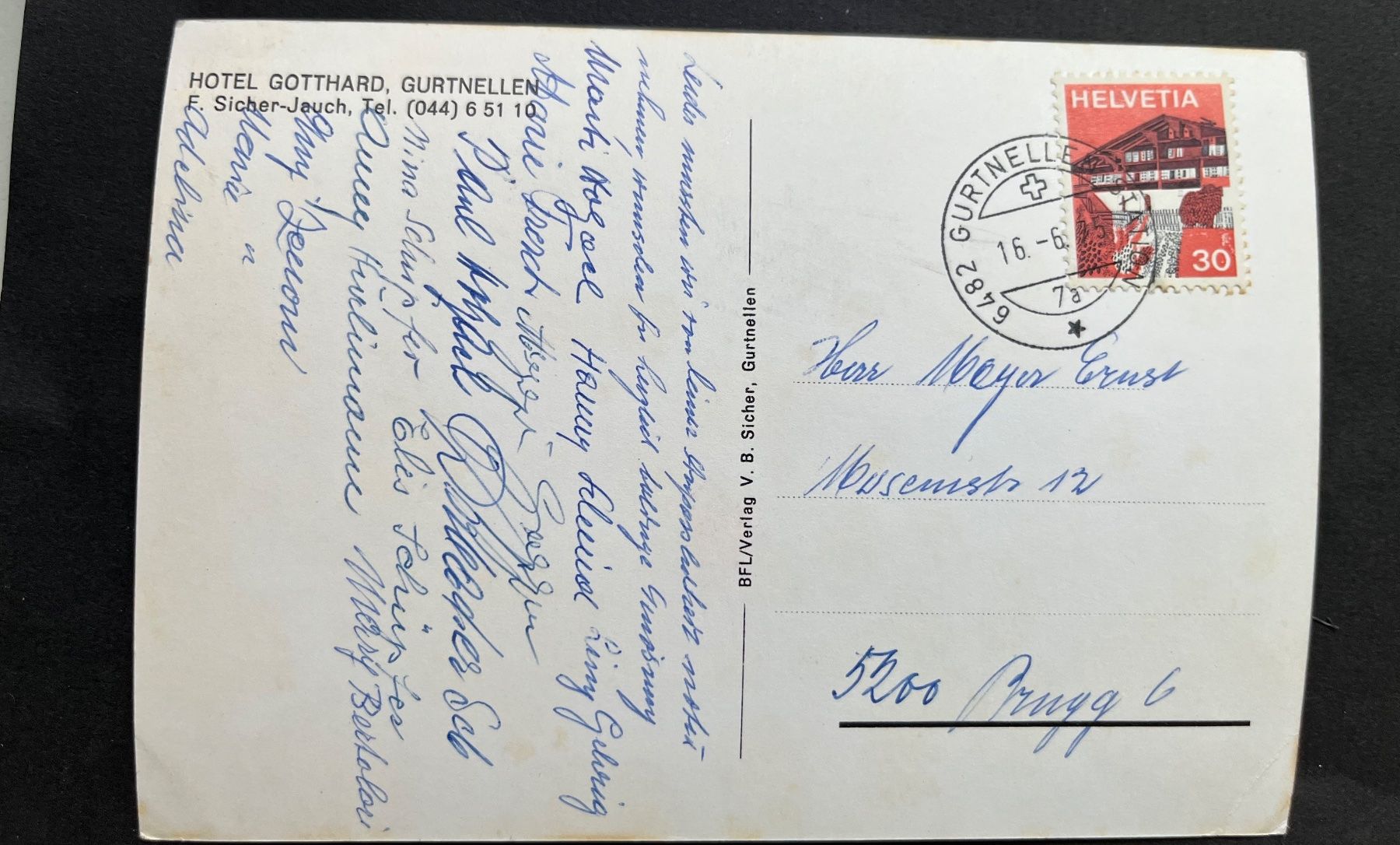 Cartes postales: Gurtnellen HOTEL GOTTHARD, Oldtimer Auto – D'occasion à Ostermundigen par DaxKarten-75 1