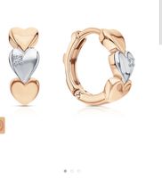 Heart-Shaped Two-Tone child Earrings