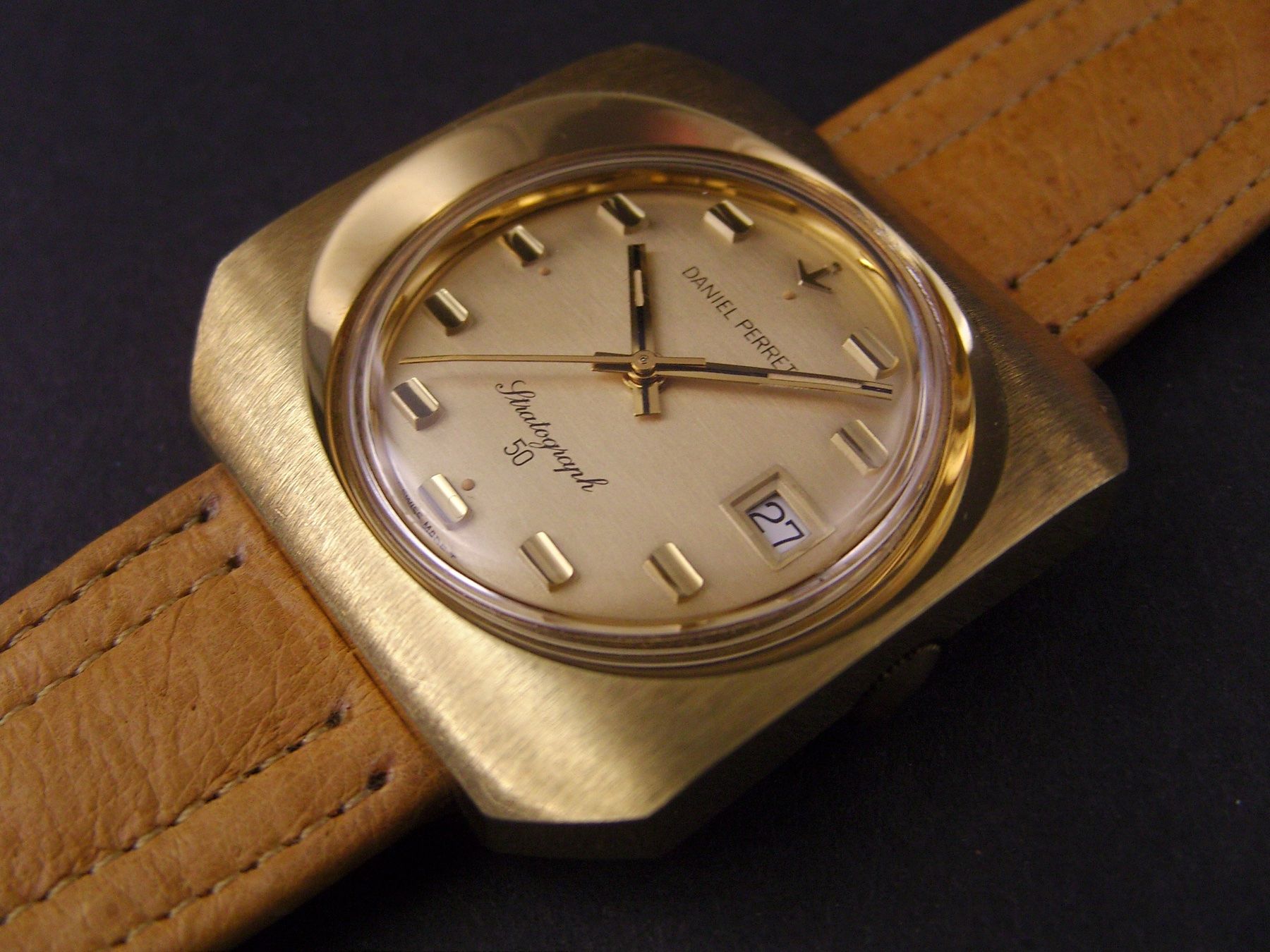 Grosse Daniel Perret Vintageuhr mit Automatikwerk. 60ziger (Neu (gemäss ...