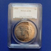 USA Peace Dollar 1924 PCGS AU55