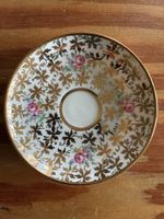 Antike Untertasse, Unterteller, Golddekor, Blümchenmuster