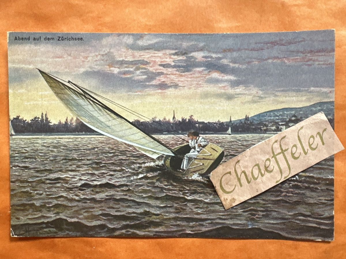 Cartoline postali: Originale Ansichtskarte Zürichsee, Abendstimmung, antik – Usato da Zürich venduto da Chaeffeler