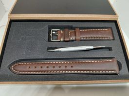 Bracelet de montre   cuir de veau souple 18 mm  braun contry