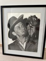 Frank Sinatra mit Affe  , s/w Fotografie / Vintage