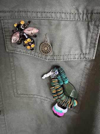 Esprit Jacke Bluse mit Volants & Applikationen XS/S olivgrün