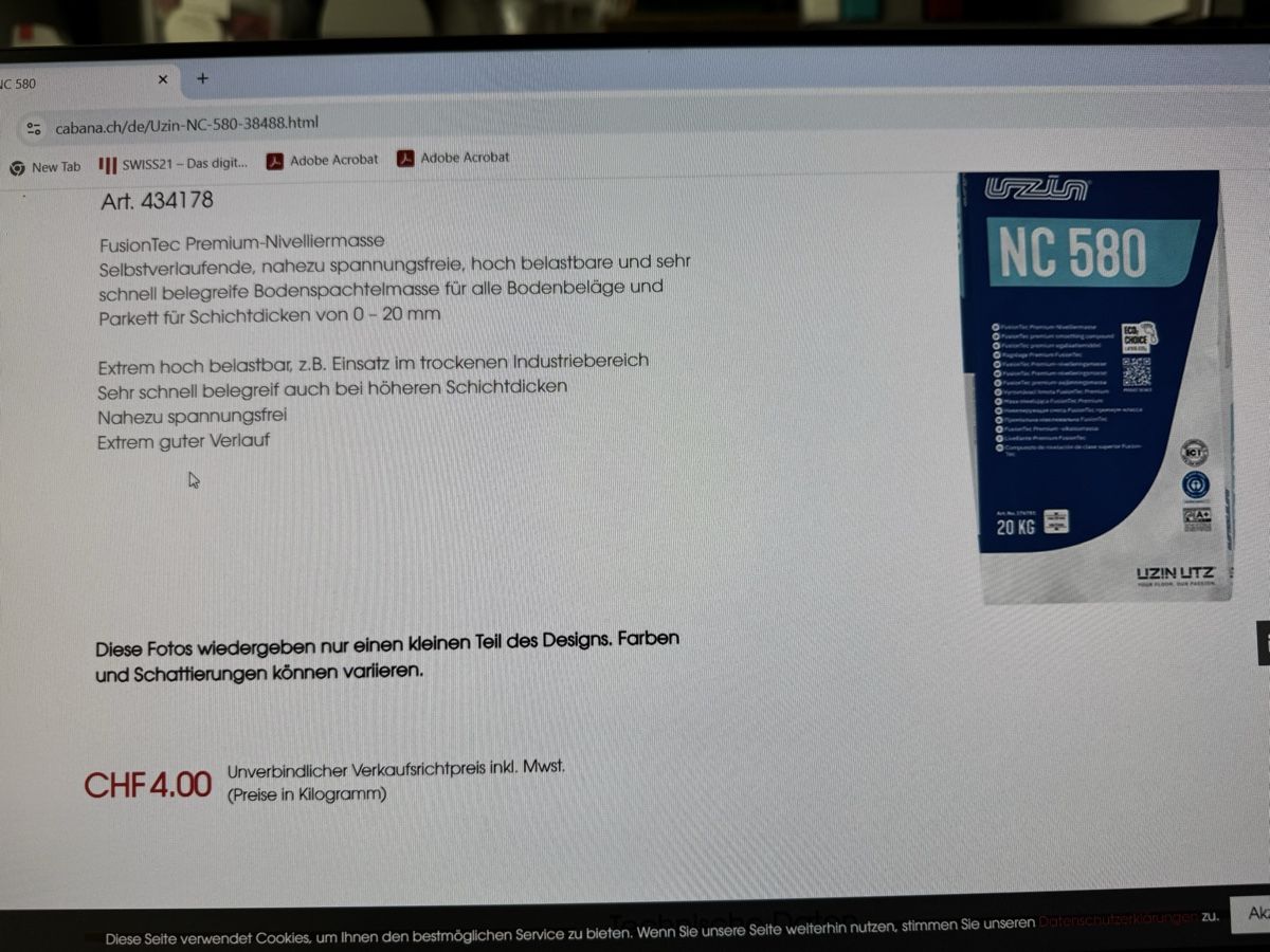 Alle Werkzeuge: Uzin NC 580 Nivelliermasse – Neu und originalverpackt aus Altendorf von Roman771 1
