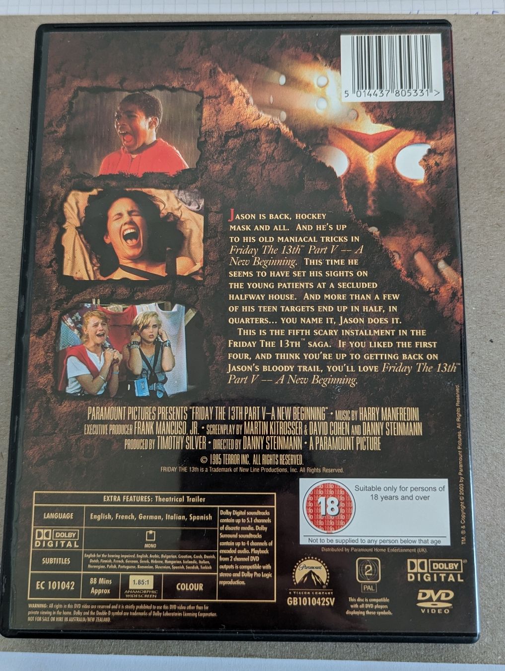 Alle DVDs: Friday the 13th - Part V: A New Beginning – Gebraucht aus Aarau von usmichi 1