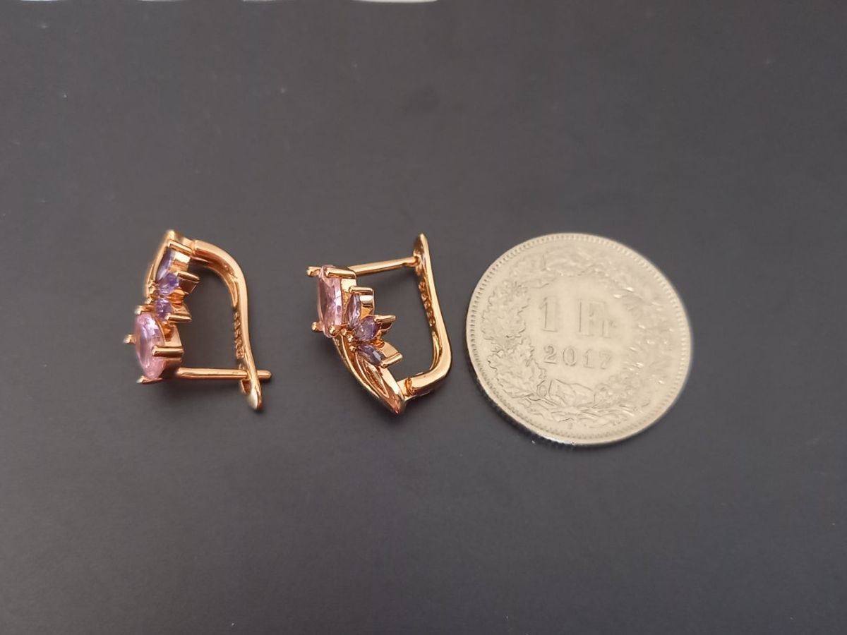 Boucles d'oreille: Vergoldet Ohrringe, mit Klappverschluss – D'occasion à St-Prex par big_c6bb 2