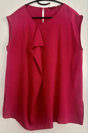 Max Mara Top aus Seide, Gr.EU 42, pink/magenta