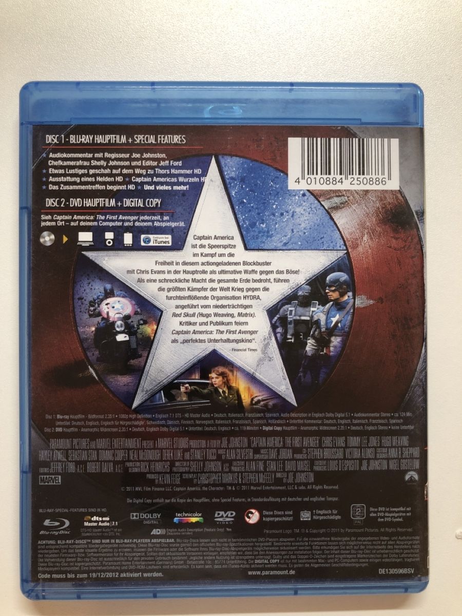 Alle DVDs: Captain America - The First Avenger Blu-ray Disc – Gebraucht aus Stein AG von isi_R35 1