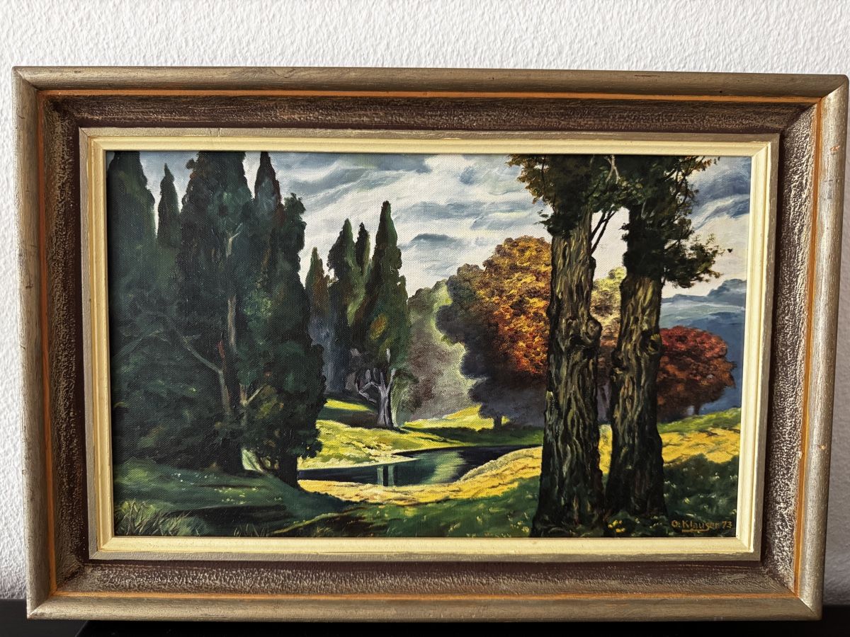 Dipinti: Gemälde "Herbstlandschaft" von O. Klauser, 1973 – Usato da Zollikofen venduto da Comcast 4