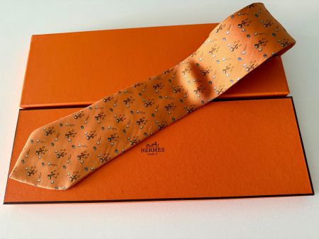 Cravate HERMES-Paris „Stunned Rabbit" - avec box original