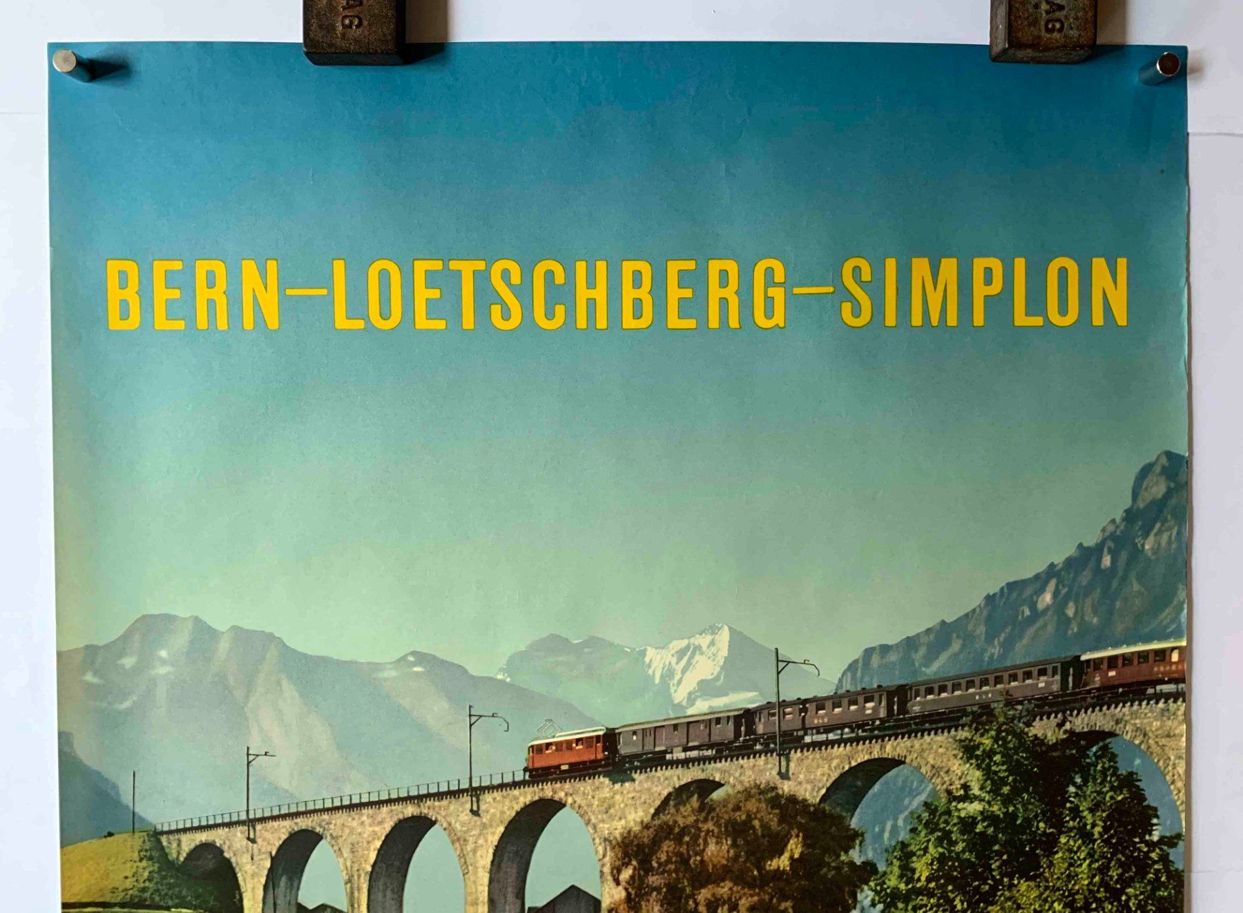Foto & Immagini: Bern-Loetschberg-Simplon vintage Poster Plakat – Usato da Goldau venduto da Balkonia09 1