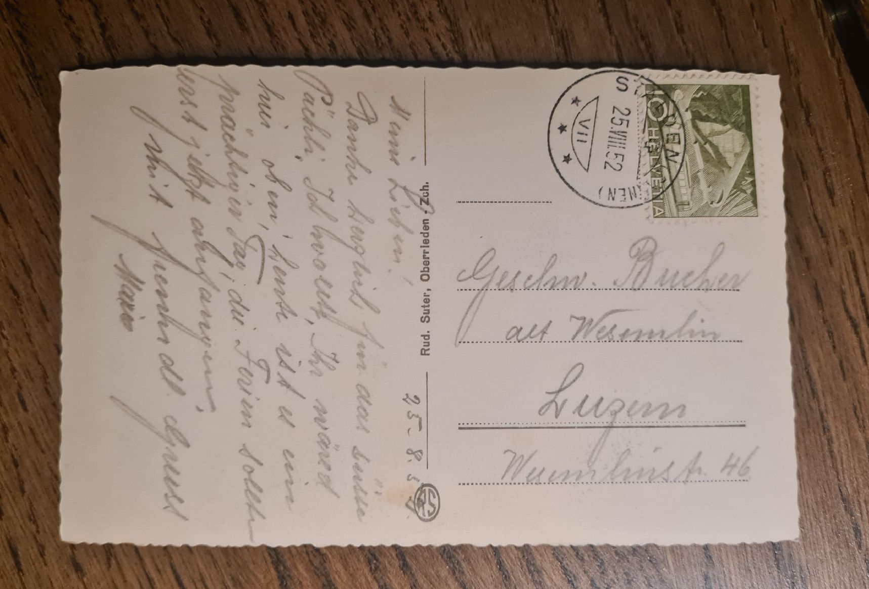Cartoline postali: Stalden ob Sarnen 1952 – Usato da Ebikon venduto da Donar50 2