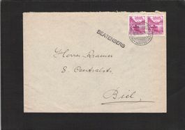 Stabstempel Beatenberg , auf Beleg nach Biel , 22.Vll.1937